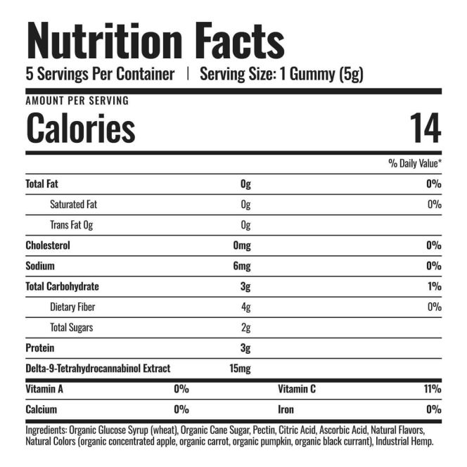 15MG Sour Apple Delta 9 THC Gummies